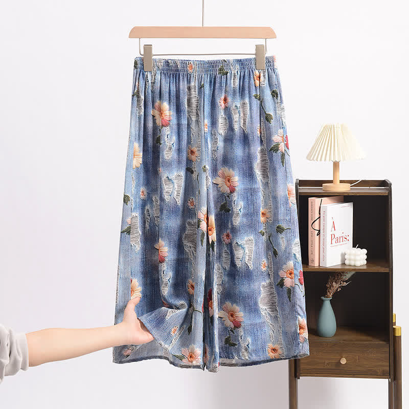Pastoral Floral Relaxed-Fit Cropped Sleep Pants - image 2
