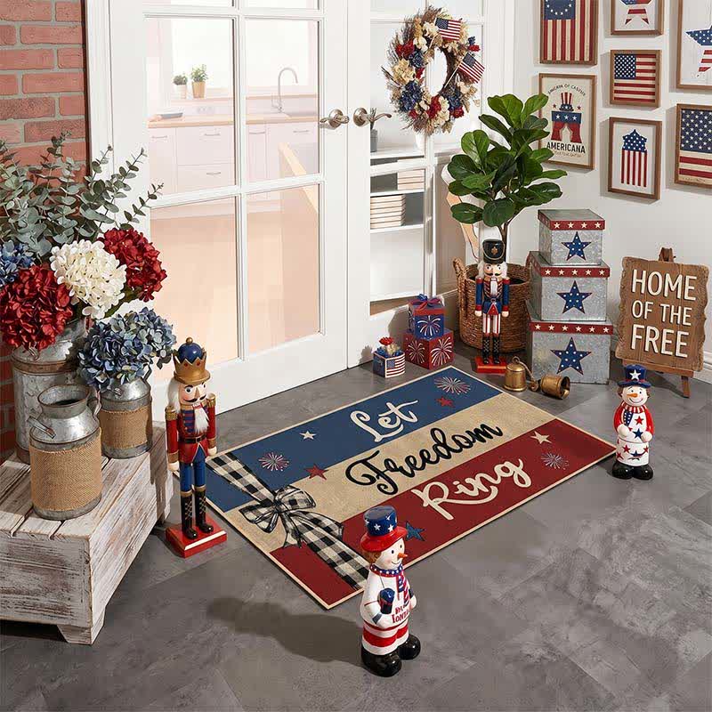Let Freedom Ring Patriotic Crystal Velvet Entryway Rug - image 4