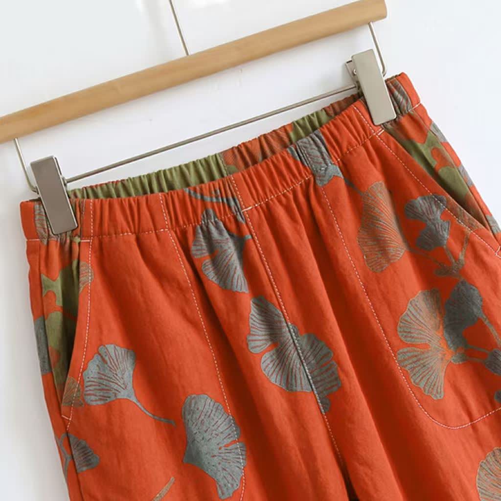 Ginkgo Leaf Cami Ruffled Pajama Set - image 13