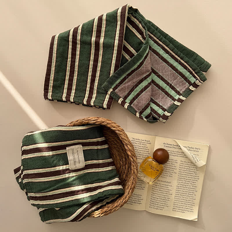 Vintage Stripe Woven Gauze Cotton Pillow Cover - image 7