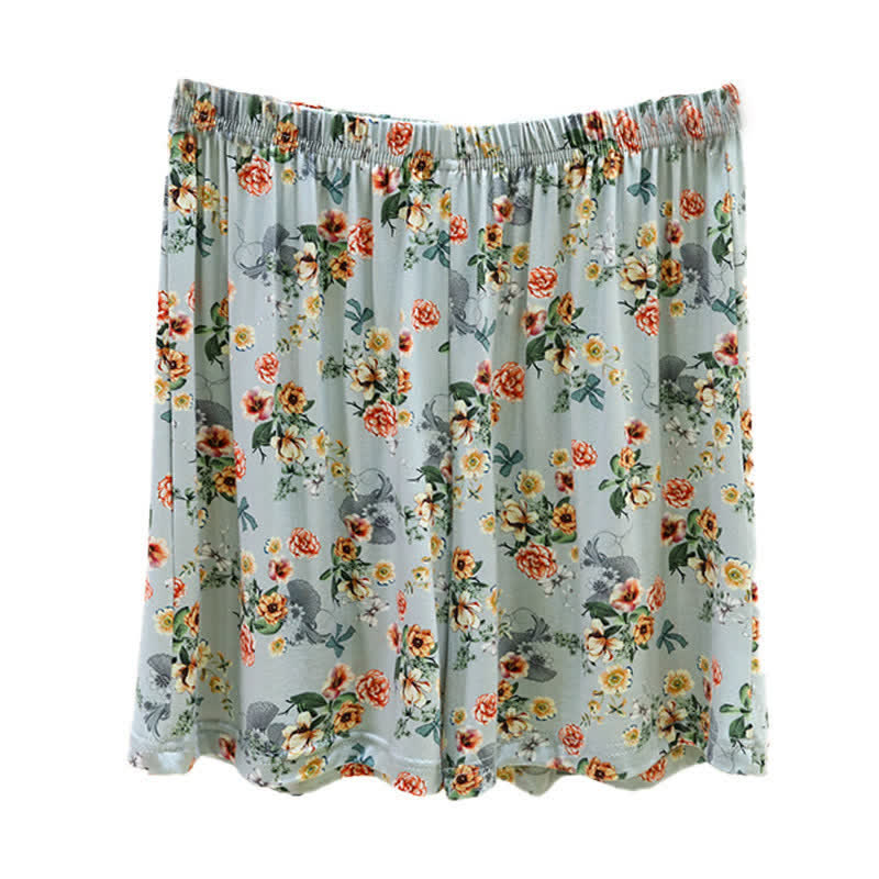 Vintage Floral Ruffle Hem Summer Lounge Shorts - image 7