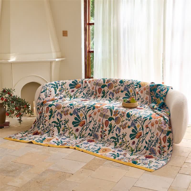 Meadow Bloom Cotton Muslin Reversible Quilt - image 5