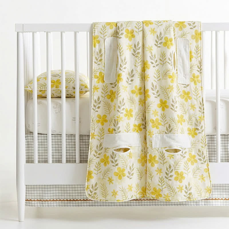 Yellow Floral Cotton Quilted Baby Blanket - image 4