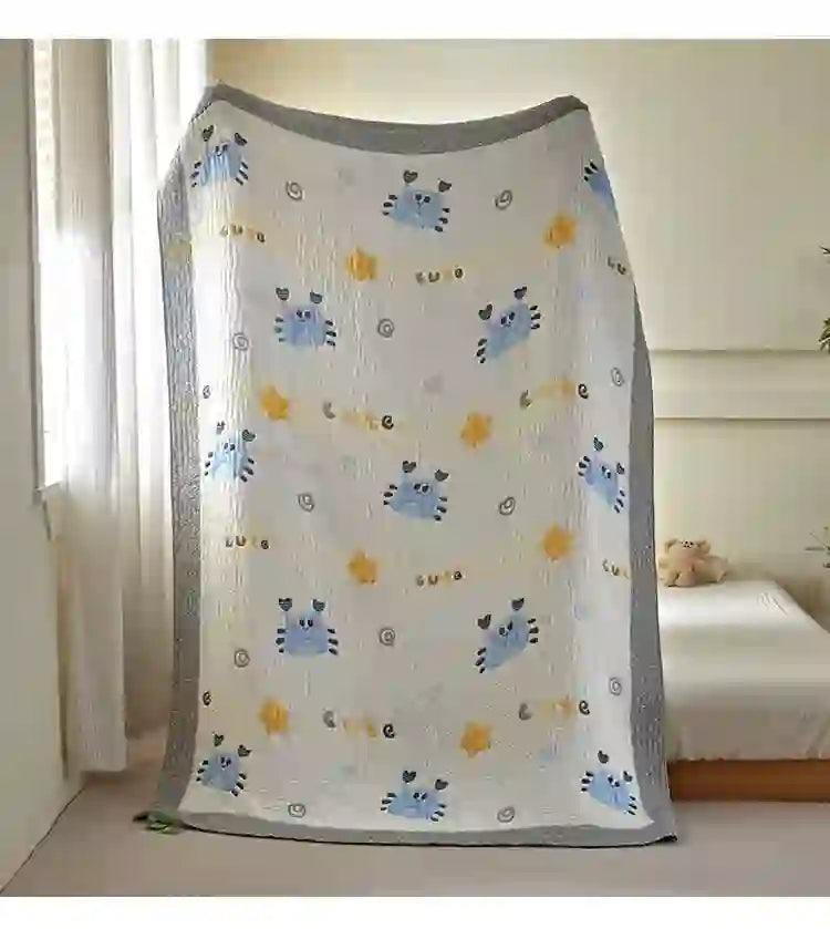 Blue Crab Lyocell Quilted Baby Blanket - image 6