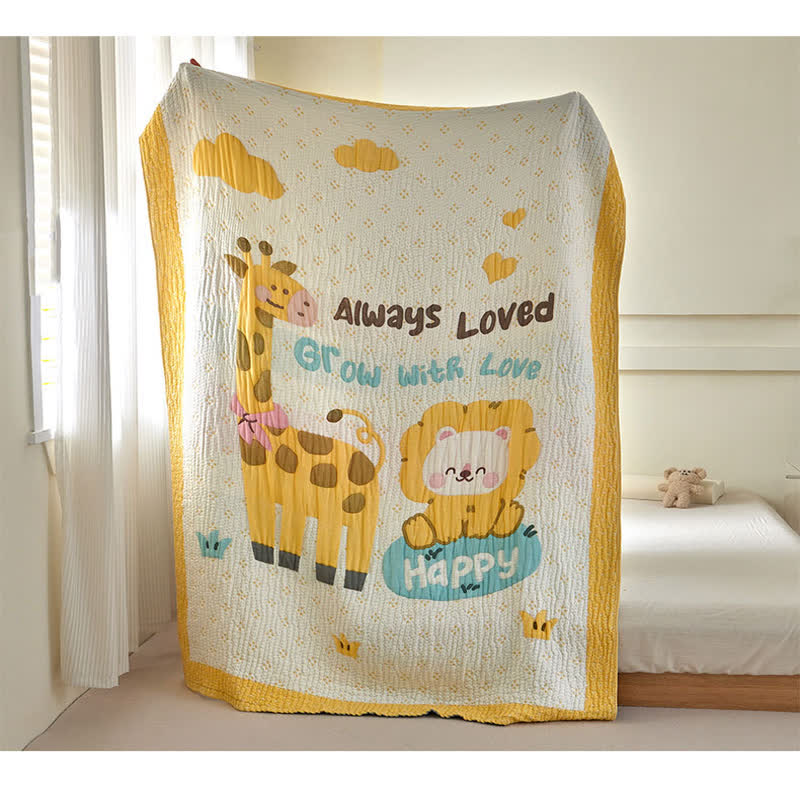 Giraffe and Lion Lyocell Quilted Baby Blanket - image 5