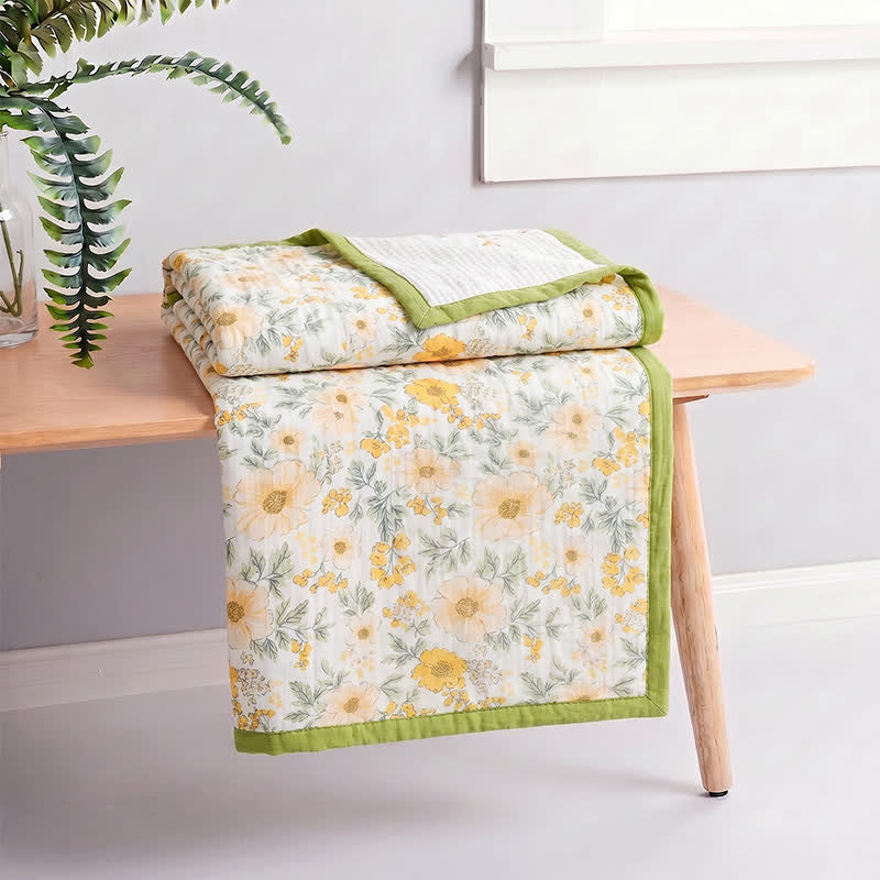 Meadow Bloom Yellow Cotton Gauze Blanket - image 6