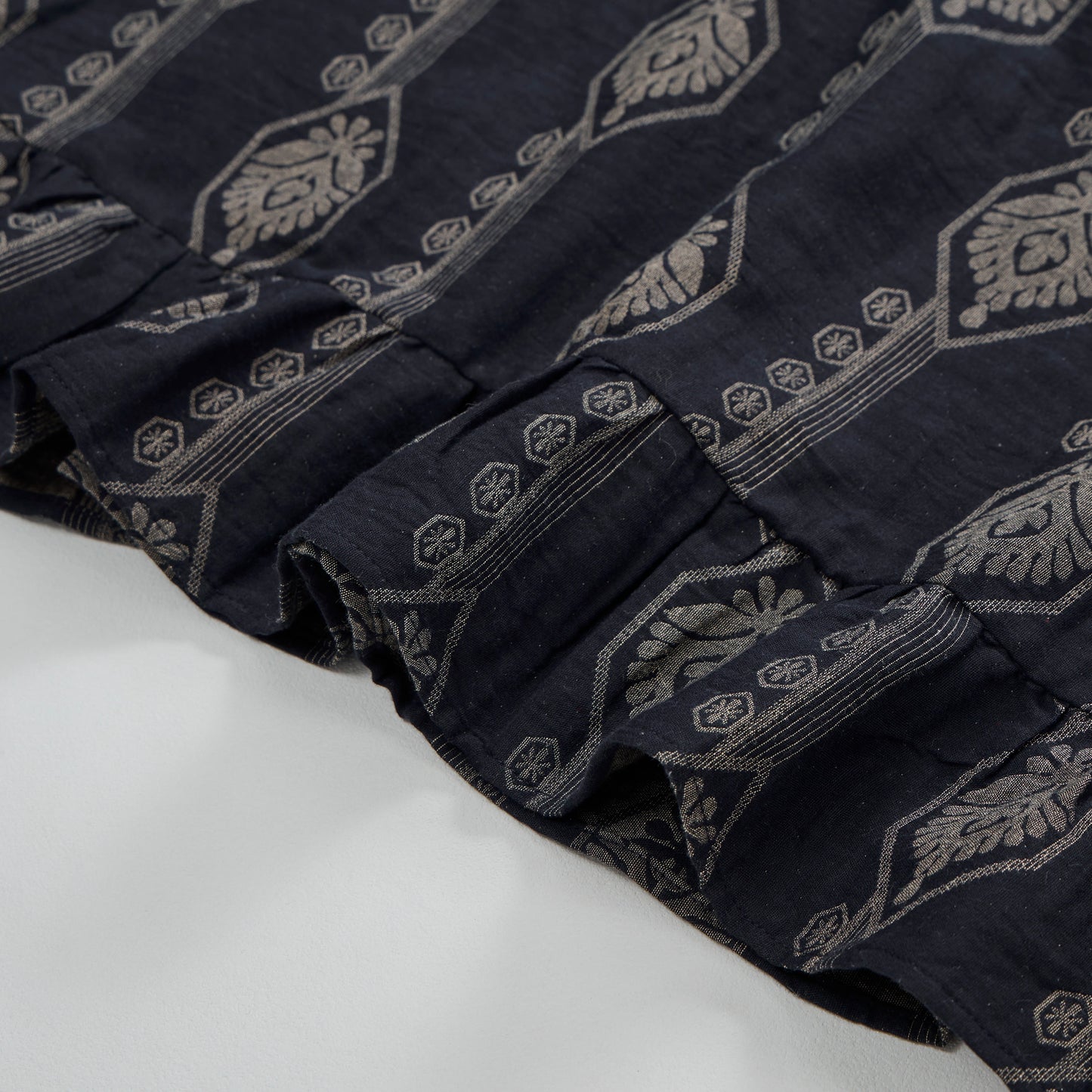 Vintage Navy Blue Geometric Cotton Nightdress - image 7