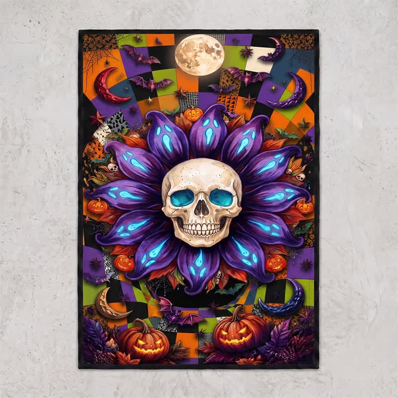 Halloween Gothic Skull Mandala Non-slip Area Rug - image 5