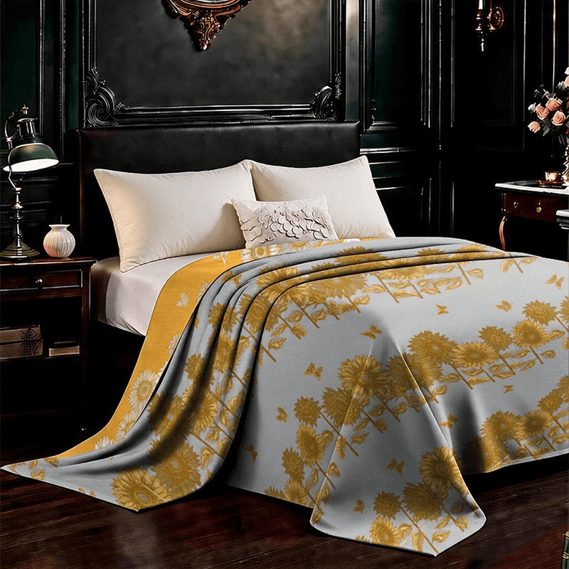 Sunflower Butterfly Cotton Gauze Reversible Bedspread - image 5