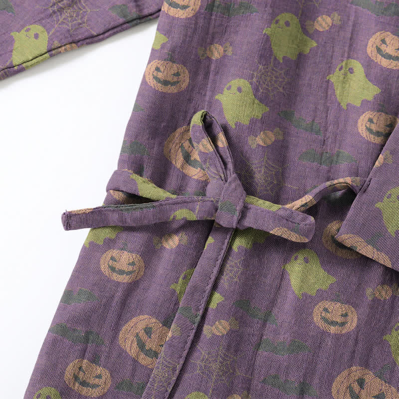 Halloween Ghost Pumpkin Cotton Kimono Pajama Set - image 11