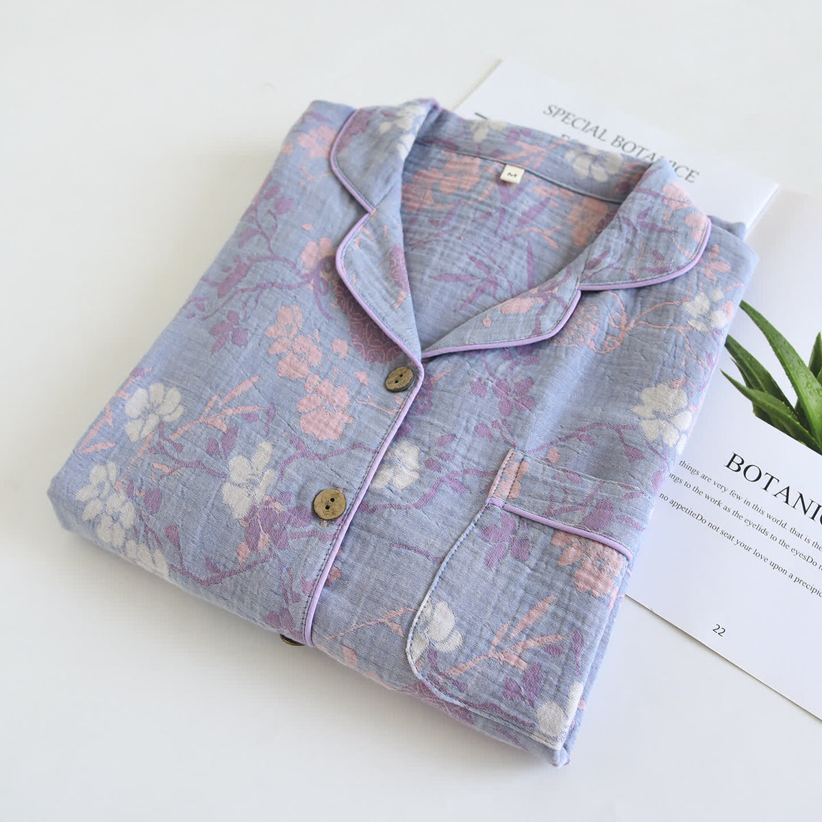 Wisteria Floral Cotton Gauze Sleep Set - image 14