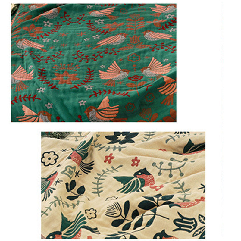 Ownkoti Boho Breathable Flower Bird Reversible Blanket - image 10