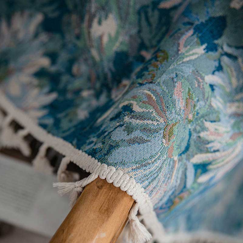 Flower Oil Painting Style Tassel Curtain - image 14