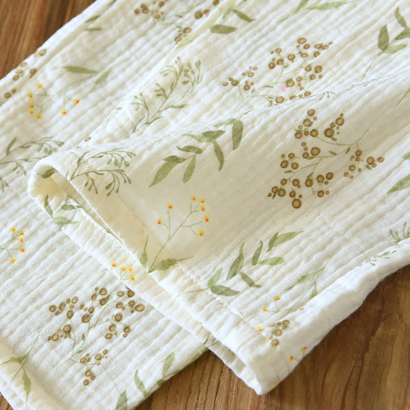 Floral Cotton Double Gauze Pajama Set - image 8