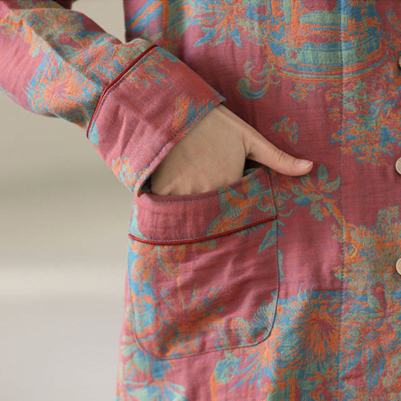 Flower Print Cotton Double-layer Loungewear Set - image 6