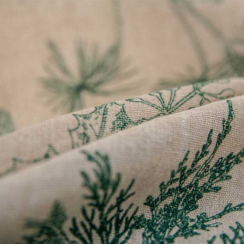 Green Pine Bird Pattern Tassel Curtain - image 8