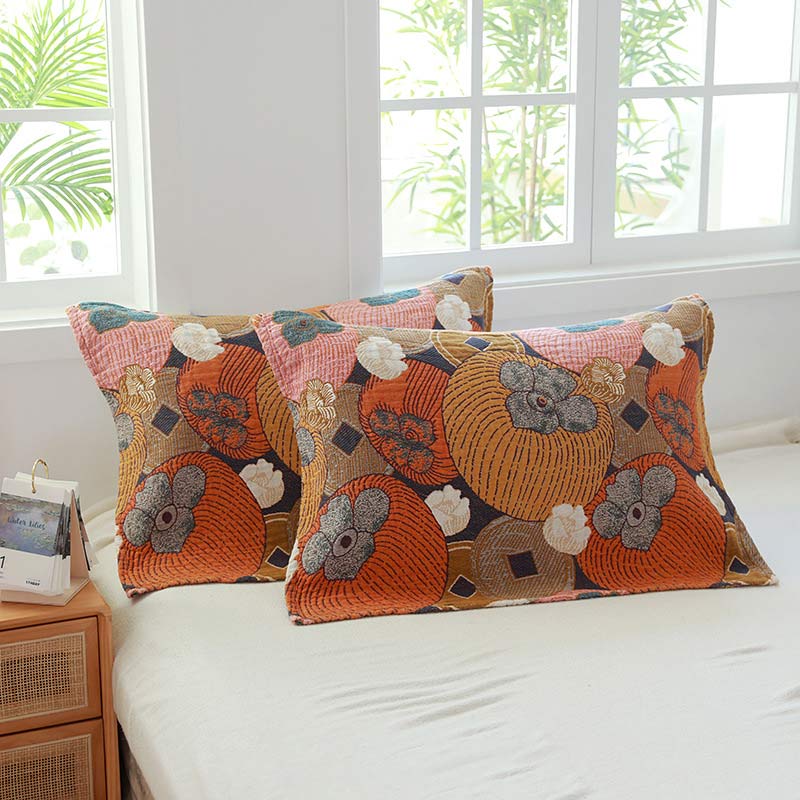 Colorful Persimmon Cotton Gauze Pillow Towel (2PCS) - image 1