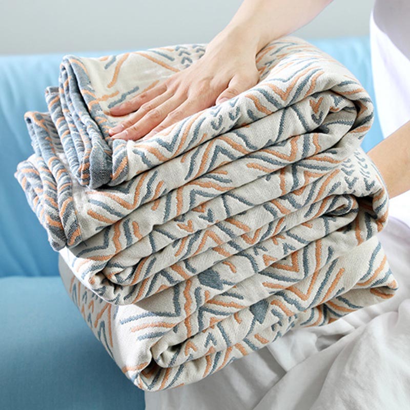 Ownkoti Boho Striped Cotton Quilt Reversible Sofa Towel - image 11