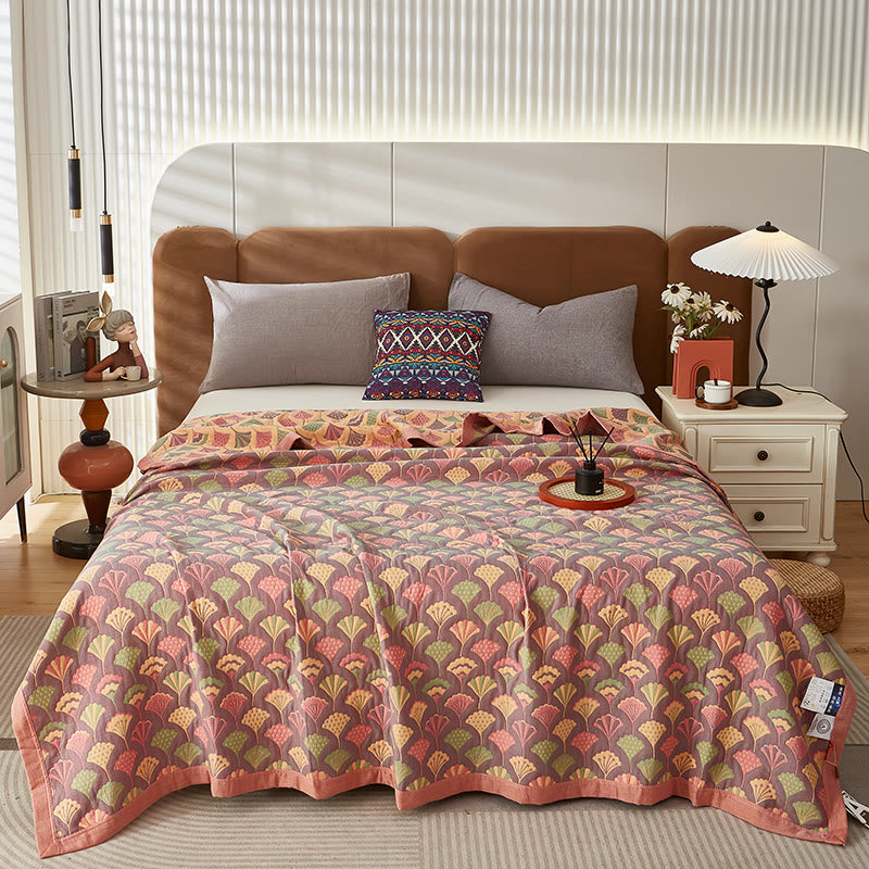 Ginkgo Leaf Three-layer Cotton Reversible Quilt - image 1
