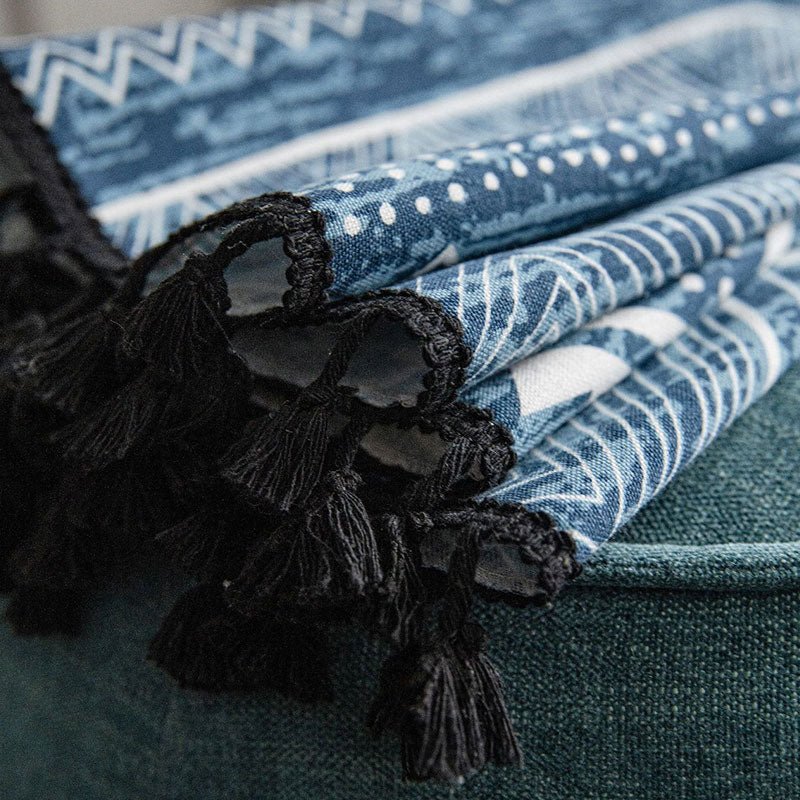 Blue Geometric Pattern Light Filtering Curtain - image 9