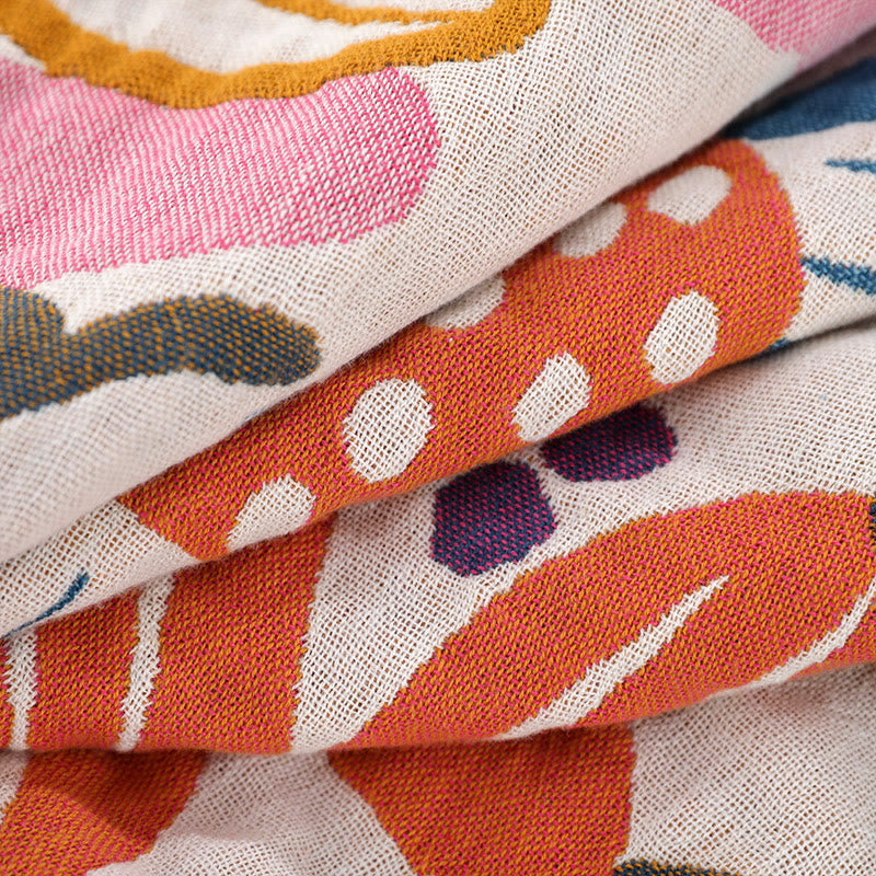 Childlike Flower Cotton Gauze Reversible Quilt - image 5