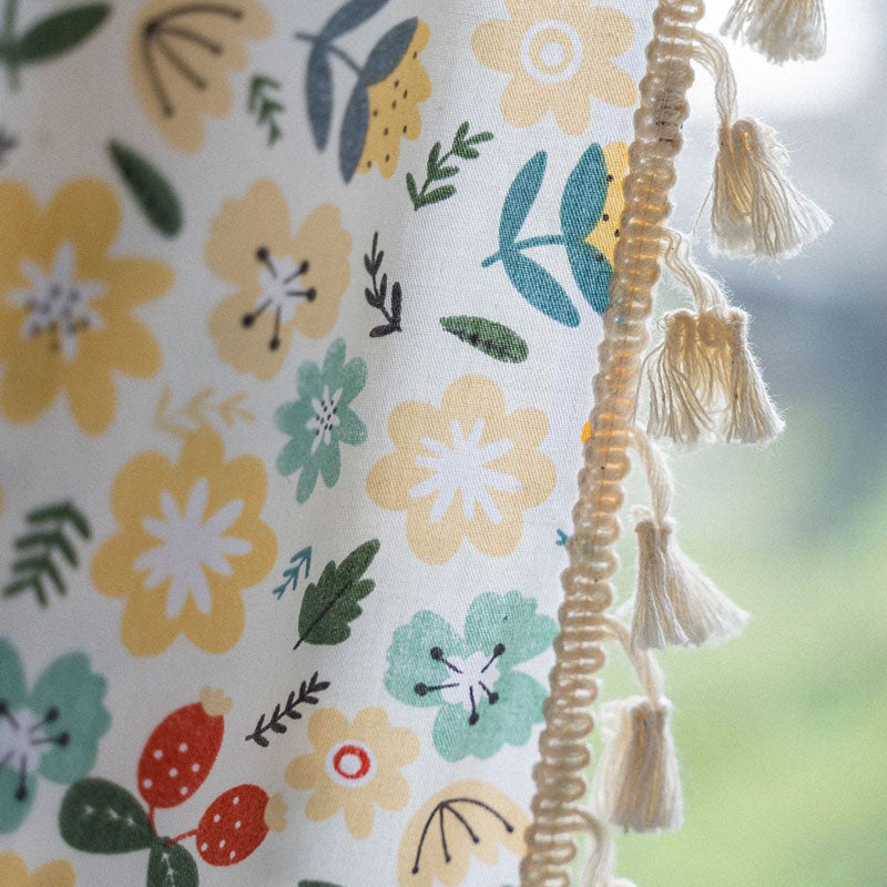 Yellow Flower Tassel Light Filtering Curtain - image 10