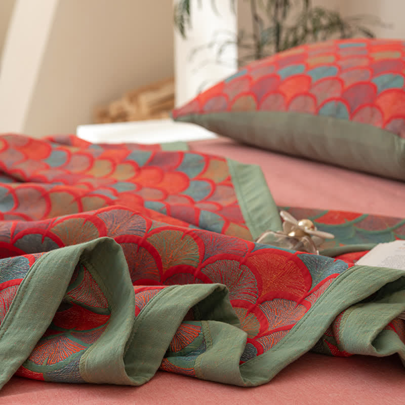 Brightful Fish Scales Cotton Reversible Quilt - image 4