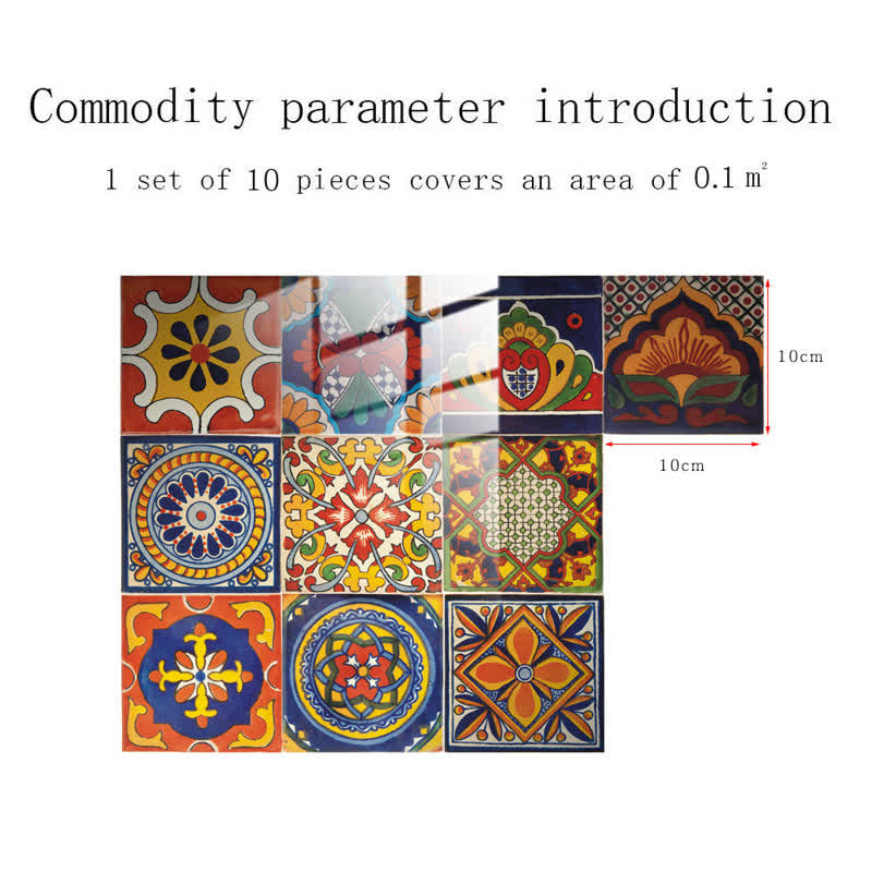 Ownkoti Retro Mixed Colorful Pattern Wall Sticker (10PCS) - image 9