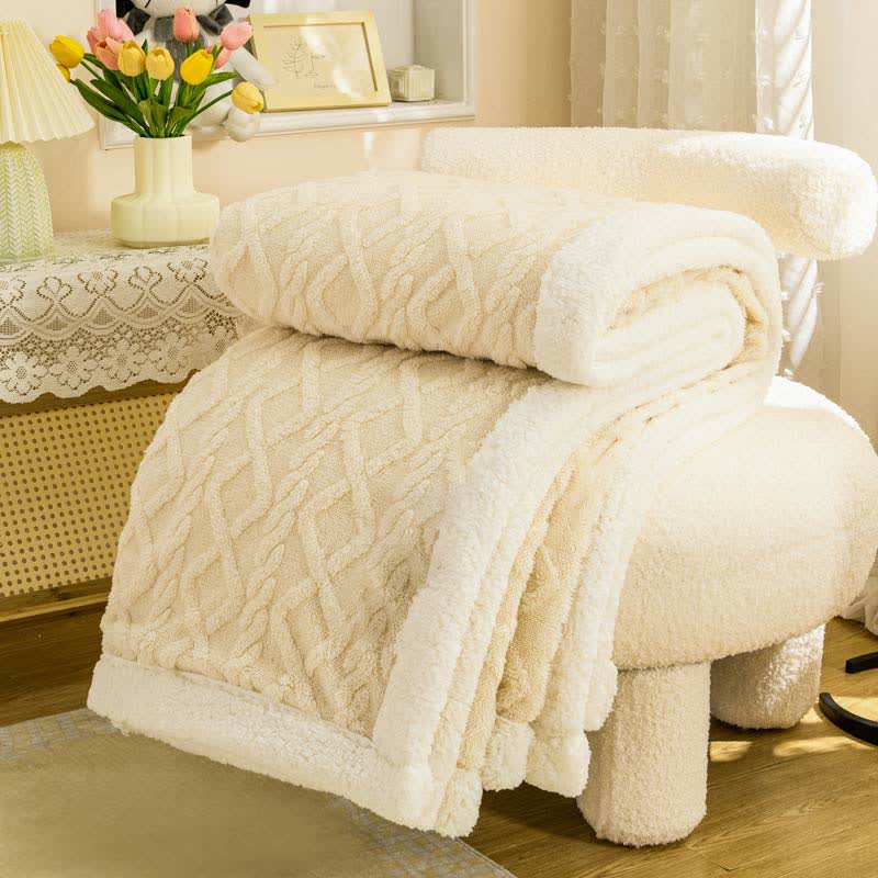 Ownkoti Puffy Cozy Reversible Throw Blanket - Beige - 79" x 90" - image 12
