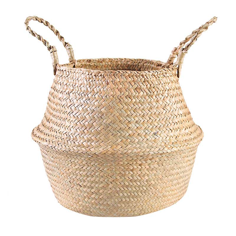 Ownkoti Woven Seagrass Belly Basket Storage Plant Pot Basket (2PCS) - image 16