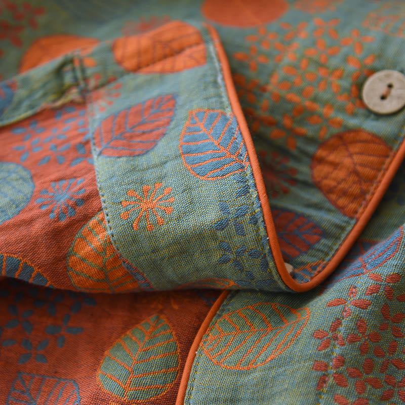 Leaf Green Cotton Gauze Loungewear Set - image 4