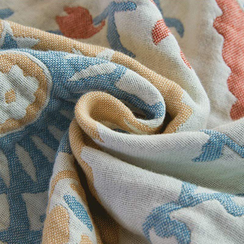 Reversible Cotton Quilt Colorful Flower Print - image 4