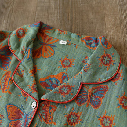 Vintage Butterfly Print Cotton Loungewear Set - image 2