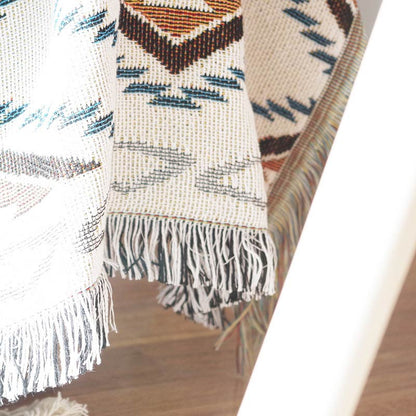 Bohemian Knitted Lounge Blanket with Tassel - image 7
