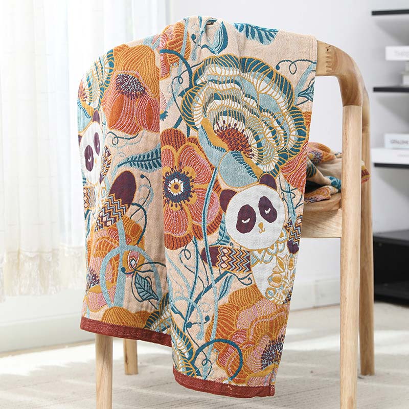 Cute Panda Cotton Reversible Bath Towel - image 1