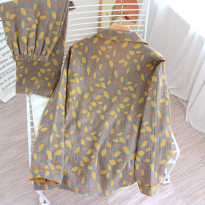 Leaf Pattern Soft Cotton Loungewear Set - image 3
