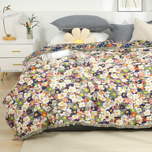 Ownkoti Rustic Flower Reversible Cotton Soft Quilt - Purple - Queen - image 0