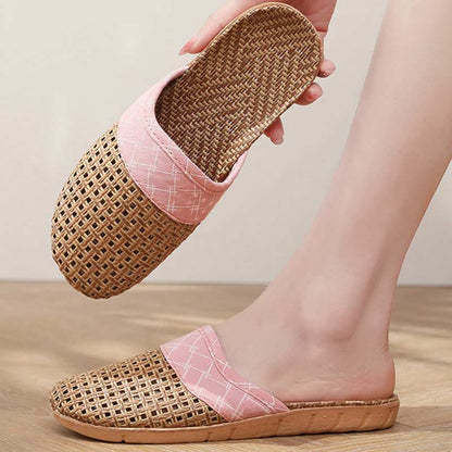 Modern Hollow-out Anti-slip Flax Slippers - image 7