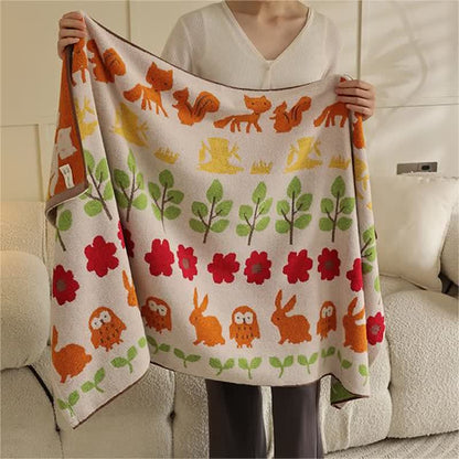 Animal & Flower Cotton Soft Bath Towel - Beige - 70cm x 140cm - image 6