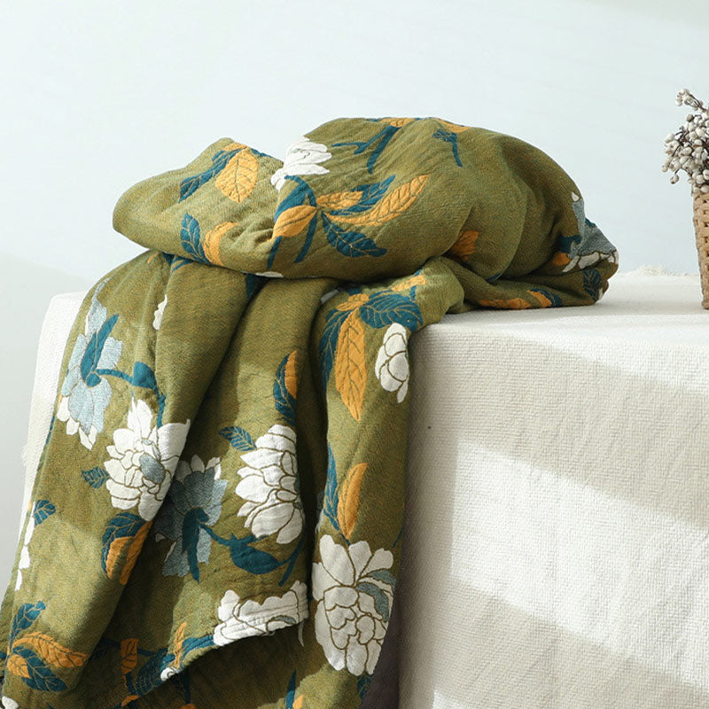 Ownkoti Cotton Flower Reversible Blanket Couch Cover - image 2