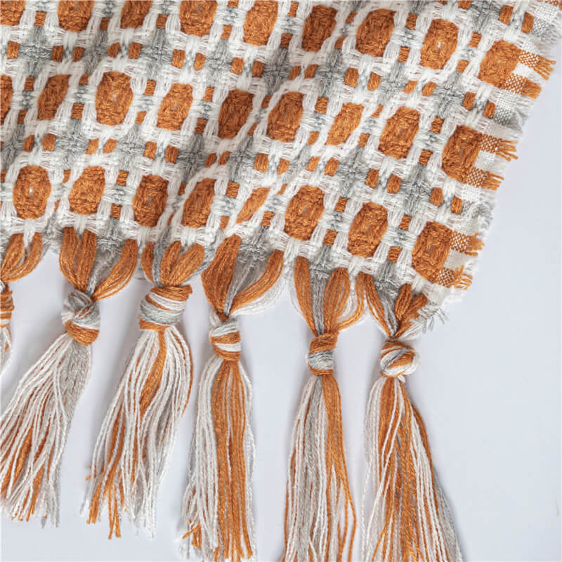 Ownkoti Knitted Sofa Blanket Couch Blanket With Tassels - image 22