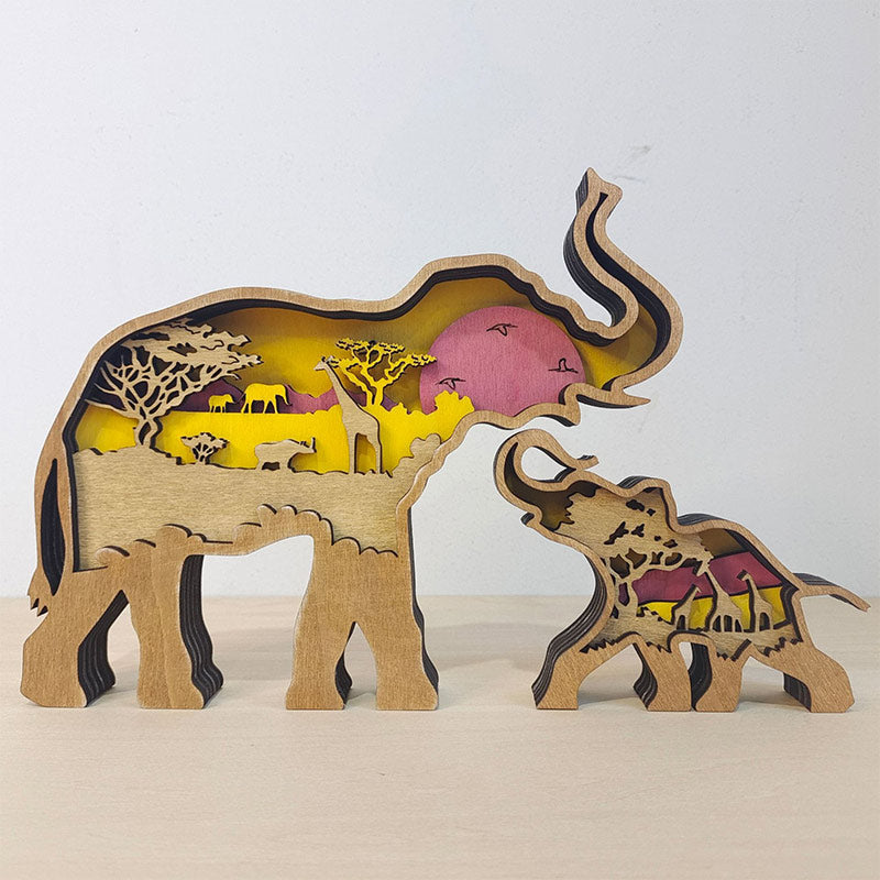Ownkoti Creative Forest Animal Decoration - Elephant Family - image 1
