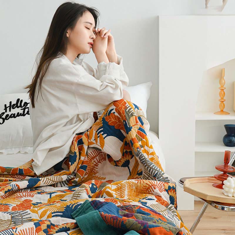 Ownkoti Soft Bird & Flower Cotton Reversible Quilt - image 3