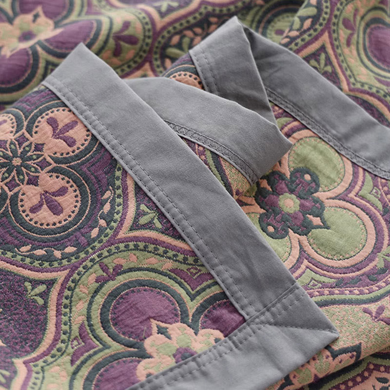 Petal Flower Pattern Cotton Reversible Quilt - image 6