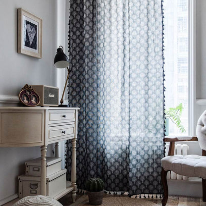 Countryside Style Tree Cotton Linen Curtain - image 8