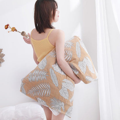 Ownkoti Leaf Print Pure Cotton Pillow Towel (2PCS) - image 2