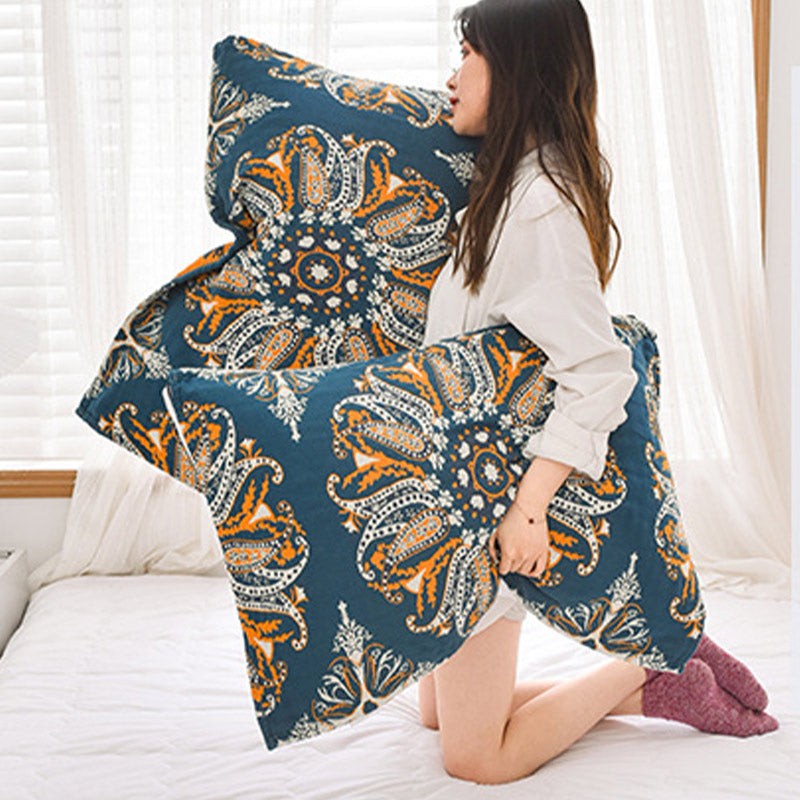 Ownkoti Bohemian Cotton Flower Pillow Towel (2PCS) - image 4