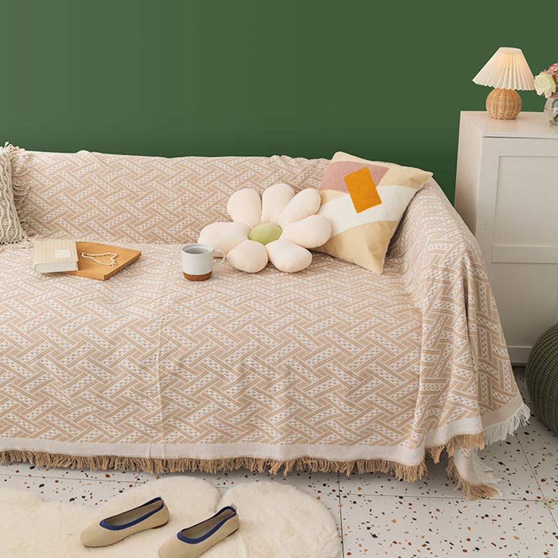 Ownkoti Soft Tassel Blanket Reversible Sofa Cover - image 9