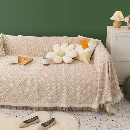 Ownkoti Soft Tassel Blanket Reversible Sofa Cover - image 9