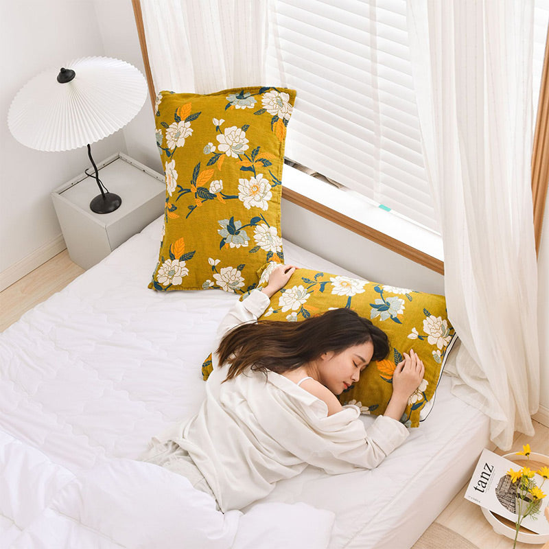 Ownkoti White Flower Pattern Pillow Towel Cotton (2PCS) - image 3